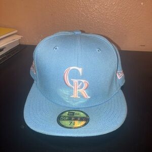 New Era Light Blue and Pink Hat